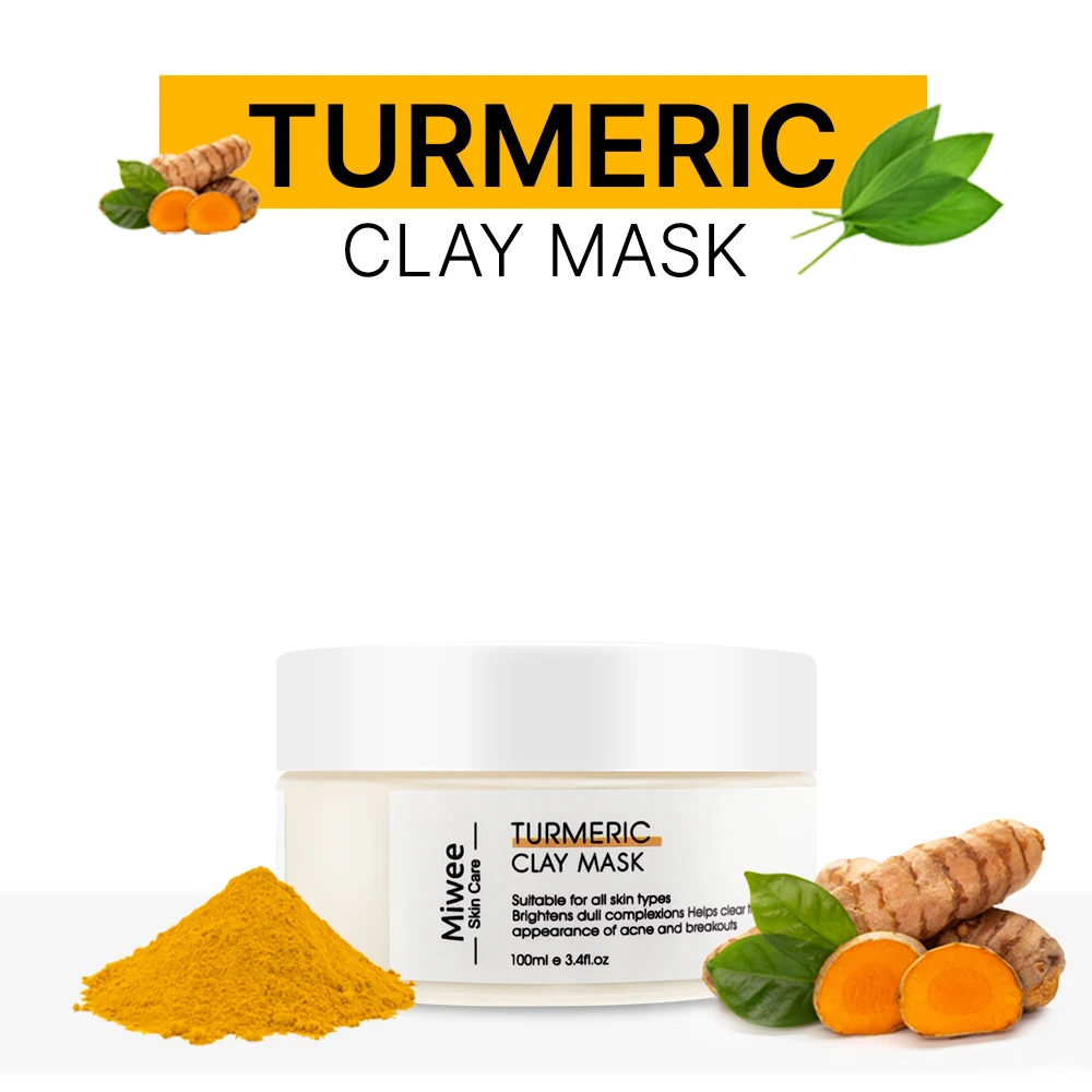 

Miwee Turmeric Clay Mask Organic Mud Mask With Vitamin C For Radiant Skin Deep Cleansing Blackhead Oil Control and Refining Pore