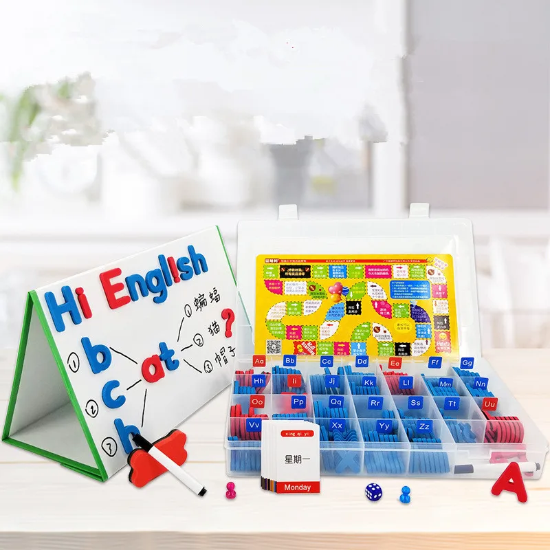 

Magnetic Letter Recognition Spelling Game Stickers English Educational Magnetic Decoration Sticker for Home Kindergarten School