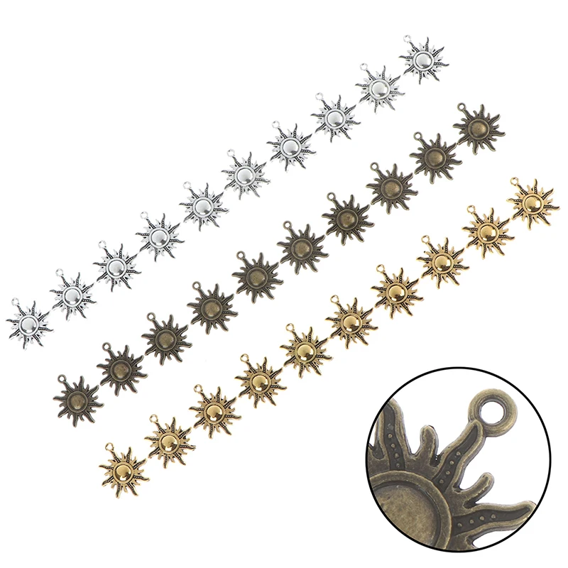 10PCS/set Antique Bronze Sun Charms Pendant For Jewelry Making | Украшения и аксессуары
