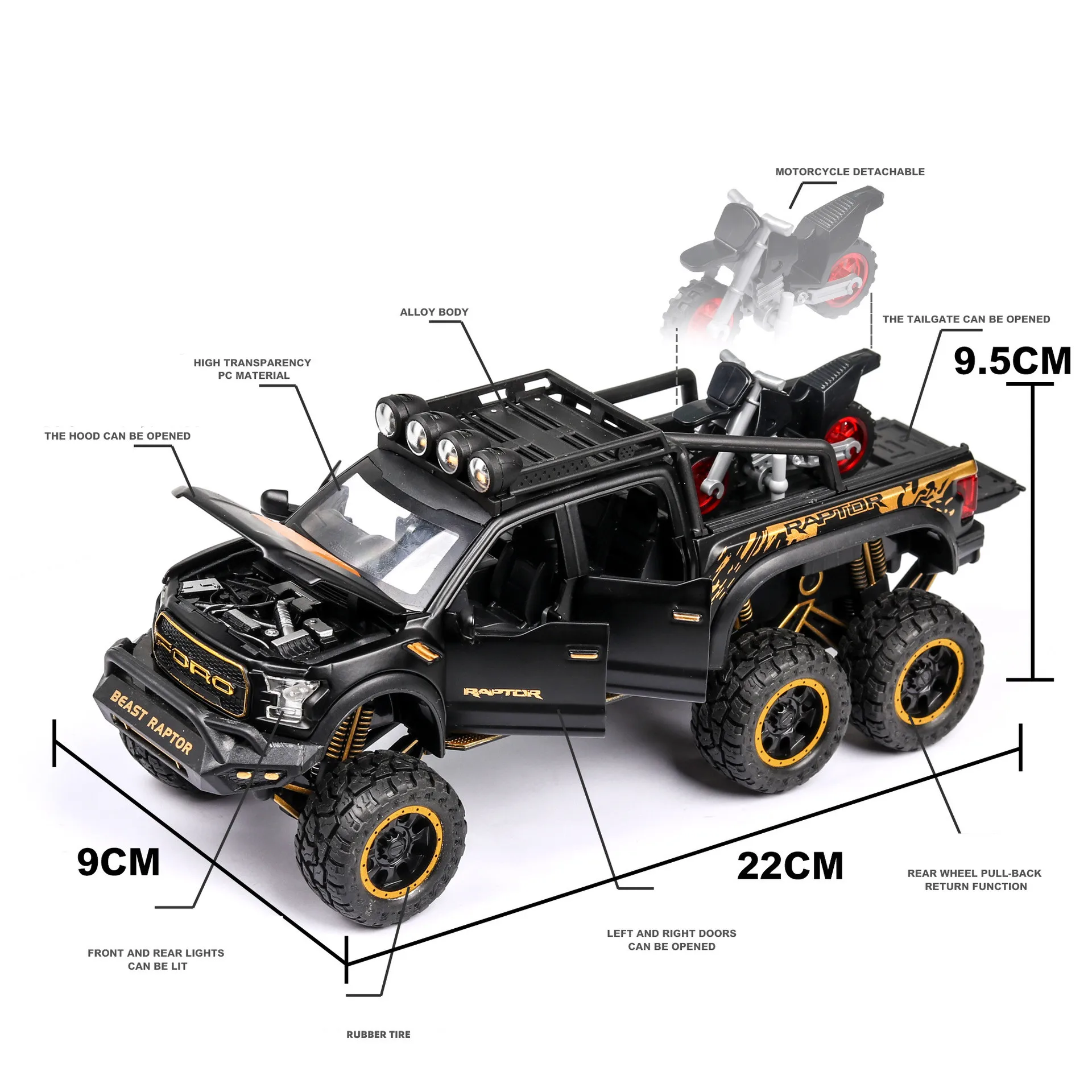 Горячая Распродажа 1:28 Новинка Ford F150 Raptor модель сплава, литье под давлением звук и светильник обратно к модели автомобиля, Изысканные Подарки