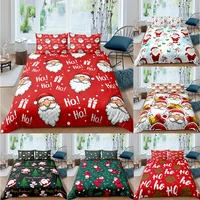 christmas bedding set twin king queen duvet cover set 23 pcs cartoon santa claus print pillowcase bed cover
