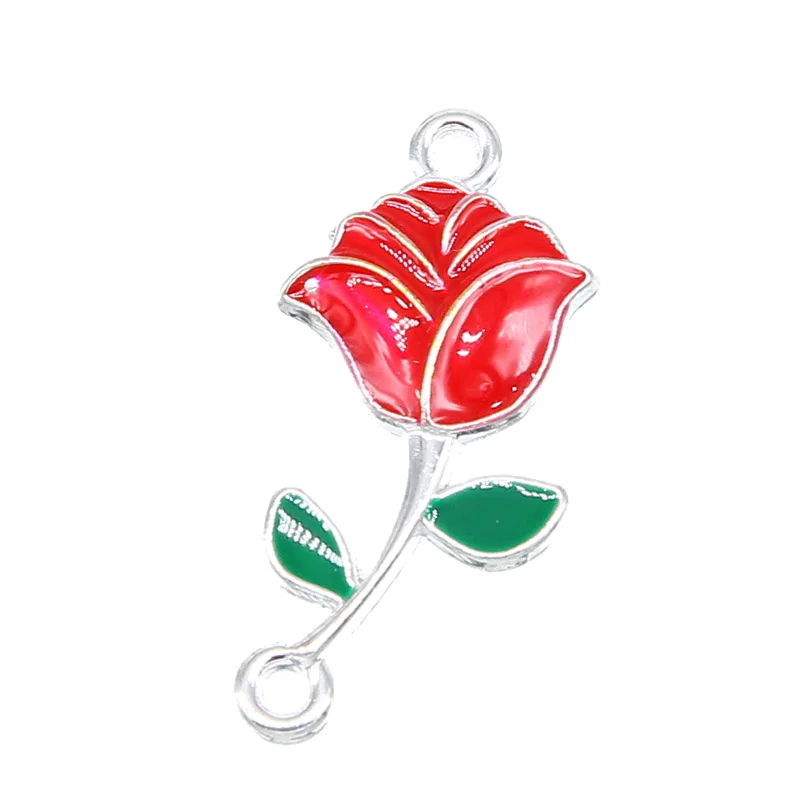 Серьги-гвоздики с розами серебристые 6 шт. | Украшения и аксессуары