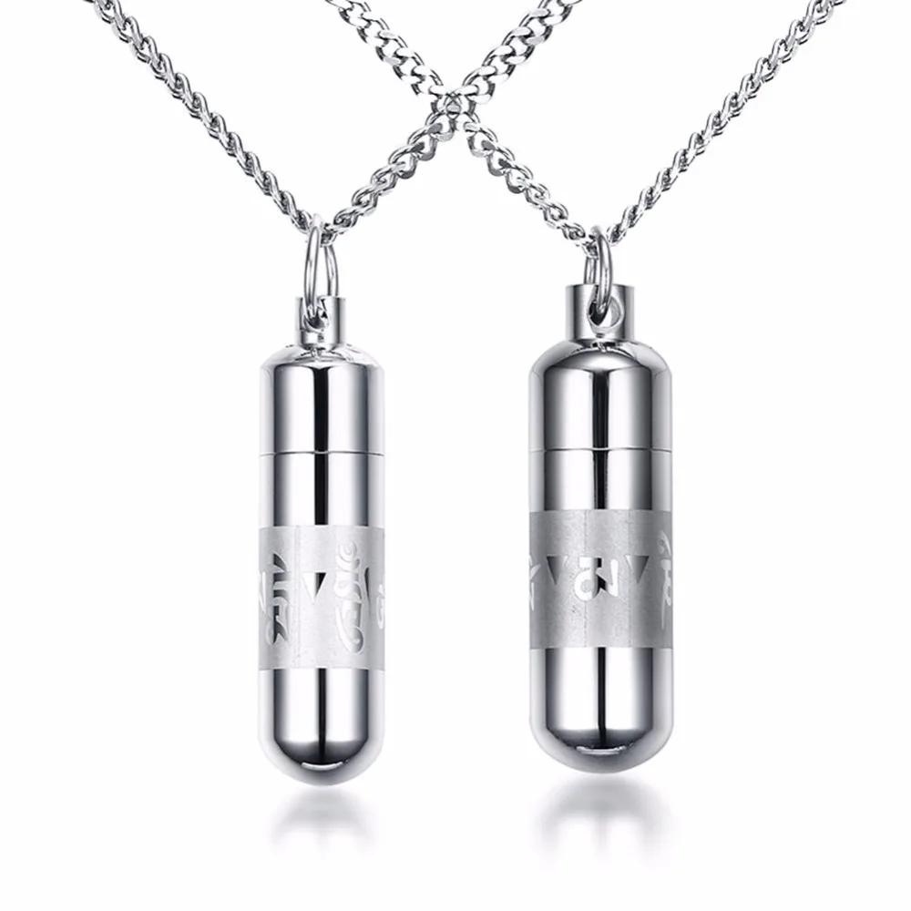 Мужские Ожерелья для мужчин Нержавеющая сталь открытым гравировки цилиндров 6