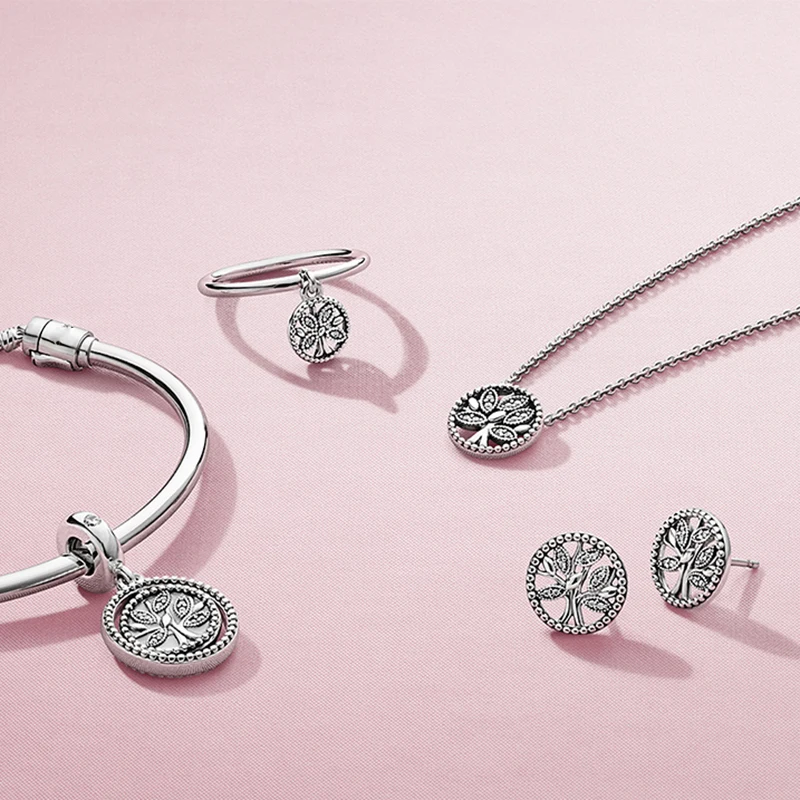 Женское серебряное кольцо CUTEECO свадебное с кристаллом Древо жизни романтическое