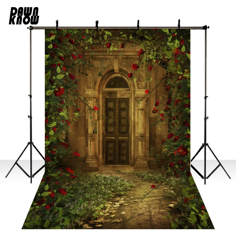 Виниловый фон для фотосъемки с изображением сказочного замка детей Цветочная