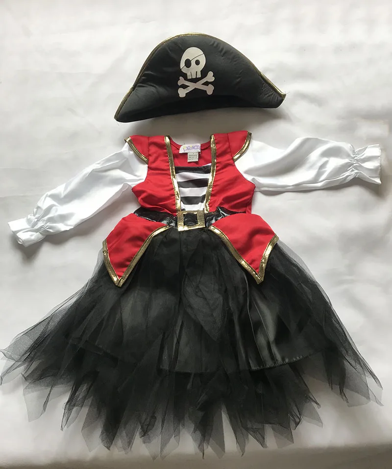 Костюм с изображением капитана пирата на Хэллоуин костюм костей для маленьких