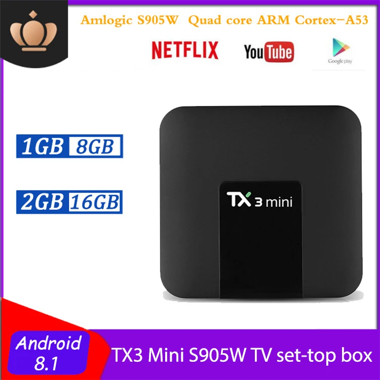 TX3 Мини Смарт ТВ приставка Android 8 1 Amlogic S905W 1G 8G 2G/16G 4K H.265 2 4G 5G двухъядерный процессор