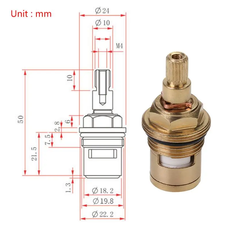 

Brass Ceramic Thermostatic Valve Faucet Cartridge Bathroom Hot Cold Water Mixer Valve Water Temperature Ajustment Kit P9JE