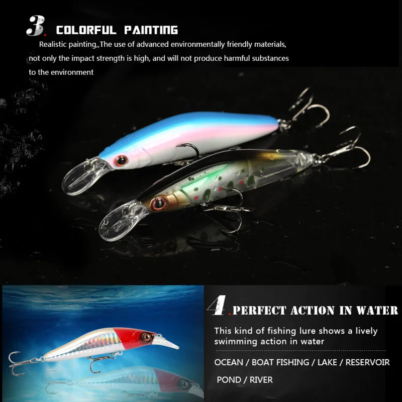 

Fishing Lures Sinking Minnow Weights 13g Mino Bionic Decoy Hard Bait Leurre De Peche For Black Sea Bass Fish Metal Double Hooks