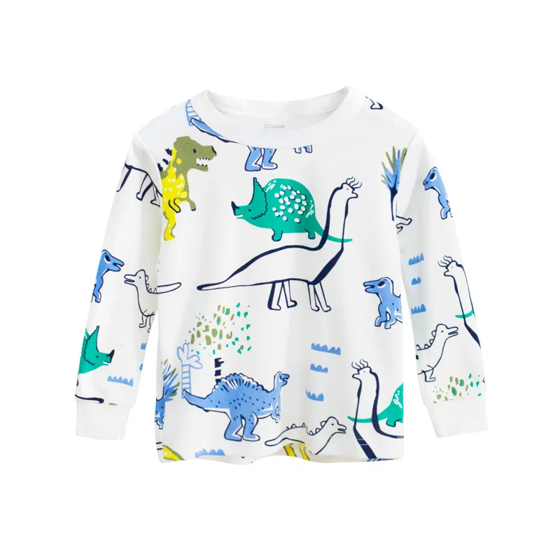 Детские пижамные комплекты для мальчиков Пижамный костюм с рисунком динозавра детская одежда сна героями