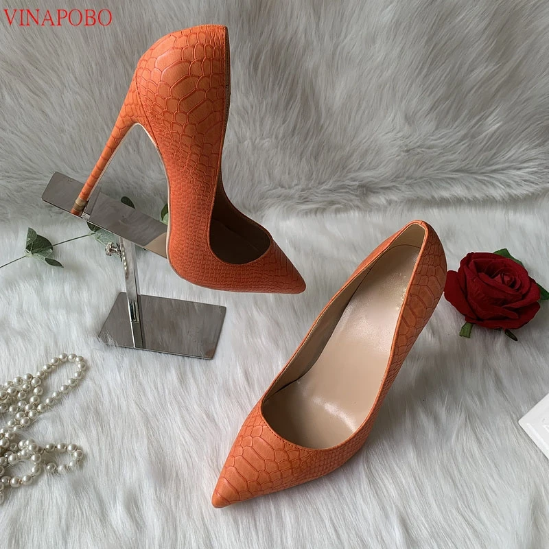 Vinapobo/женские оранжевые подушечки для маникюра на высоком каблуке женские