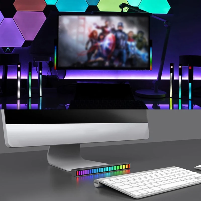 

2021 activated Pickup Rhythm light atmosphere light control pickups rhythm music car desktop conversion LED lantern colorful