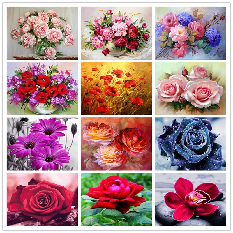 RAILONCH Новое поступление Алмазная картина Полный Круглый цветок набор 5D Сделай Сам