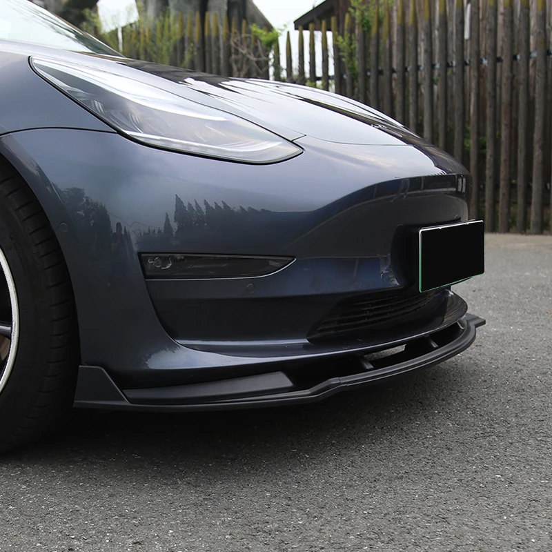 Для Tesla модель 3 на передний бампер для автомобильного стайлинга крышка спойлер обвес сплиттер 3 шт. АБС пластик авто аксессуары