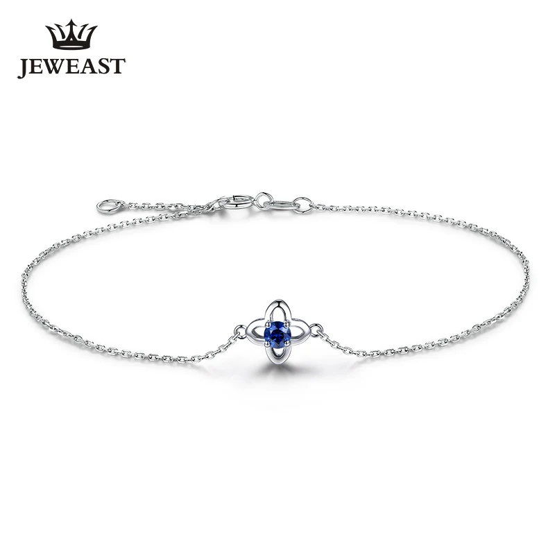 MLZB женские браслеты из чистого золота 18 карат с натуральным сапфиром Изящные