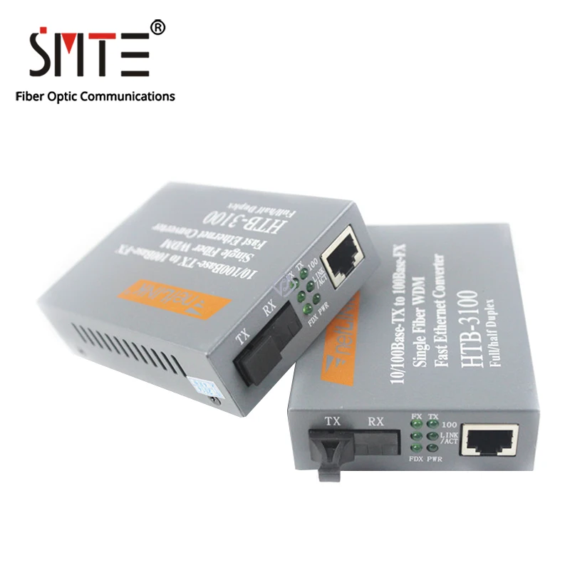 netLINK HTB-3100 A/B 25km SC 10/100M Single-mode Single Fiber Converter Electronic Media Converter