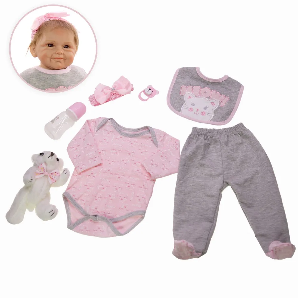 NPK 55 см мягкие силиконовые Новорожденные bebe Возрожденные куклы-Младенцы живые куклы 22 дюймов реалистичные настоящие куклы для девочек для детей Рождественский подарок