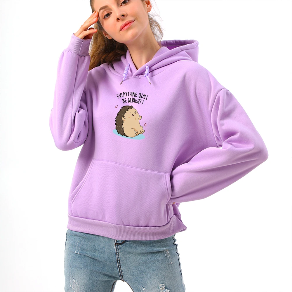 Cartoon Fleece Hoodie Feminine Itself Animal Printed Sweetshirt for Girls Sweterek Damski Woman Harajuku Sweatshirts Comfortable