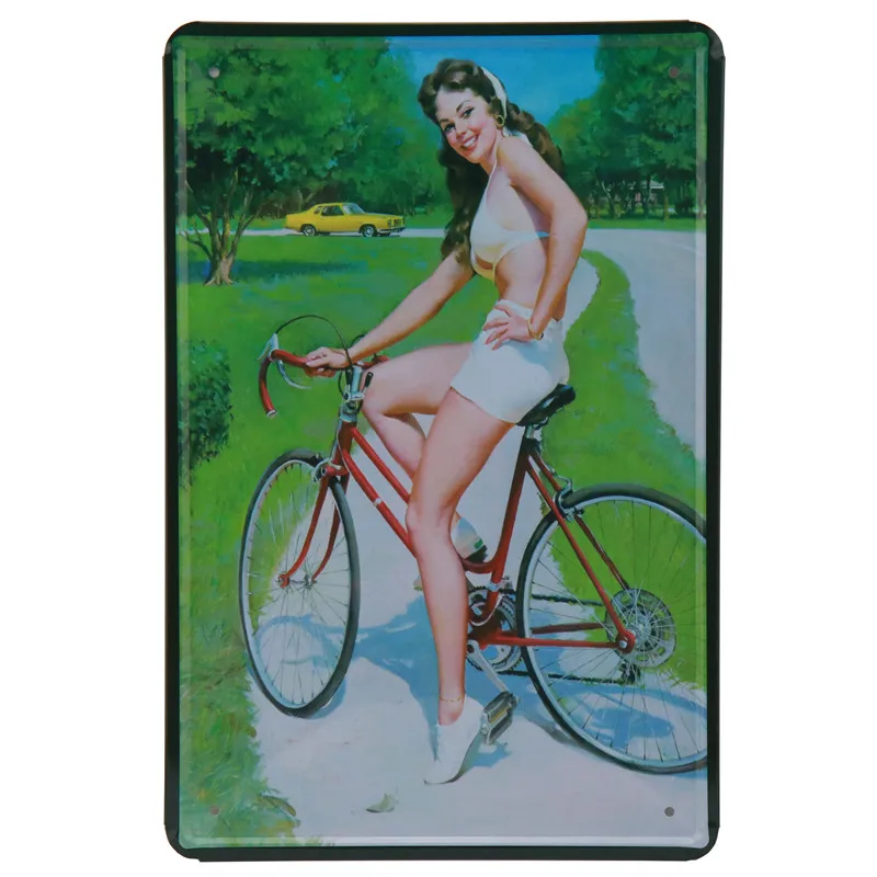30X20 см тарелки Ride Girl Сексуальная Леди Ретро Металл Арт плакат табличка карта винтажная жестяная вывеска тарелка Бар Паб домашний гараж Настенный декор H50