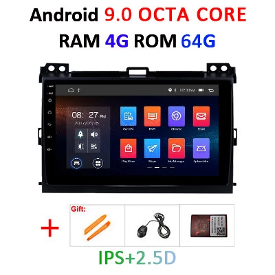 9.0 4G 64G CANBUS Ips DSP Android 9,0 4G 64G gps мультимедийный экран для Toyota LAND CRUISER Prado 120 Lexus GX470 навигационное радио Восьмиядерный без DVD - Цвет: 9.0 4G 64G CANBUS
