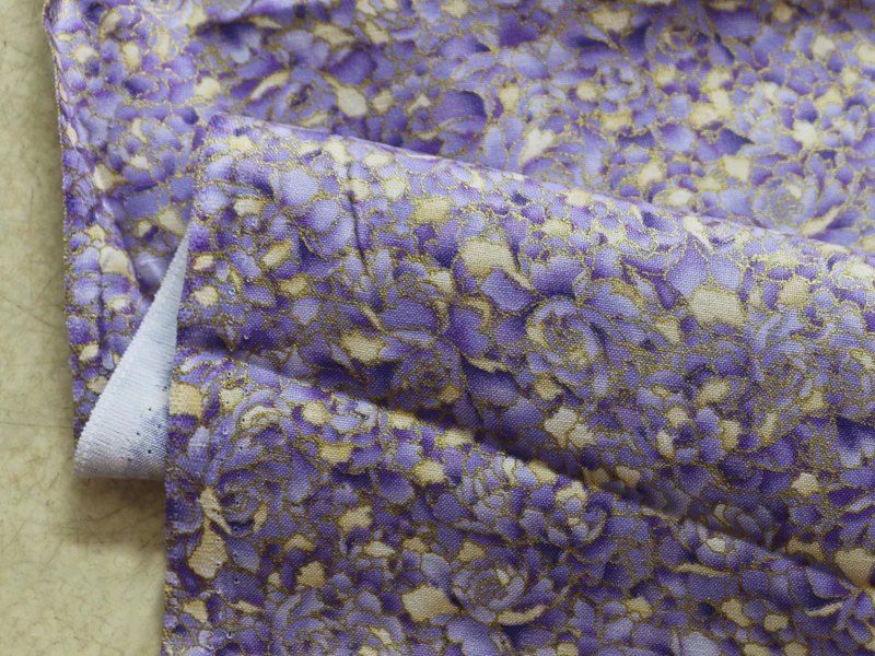 100 см * 110 золото хлопок Ремесло Материал Роза Ткань Хлопок тиснением | Дом и сад