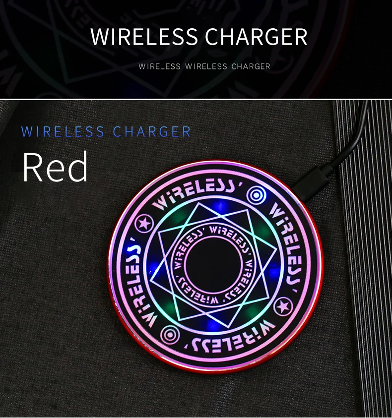 10w fast wireless charger magic circle for iphone 12 11 11pro max qi fast charging pad for samsung xiaomi mi huawei fast charger free global shipping