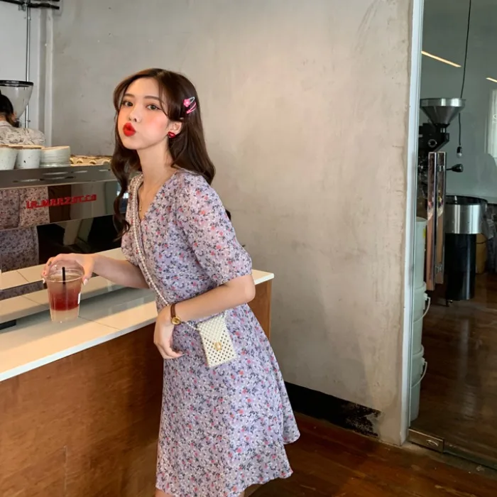 Для женщин платья Chic Ins Kawaii для девочек корейский свитер со свободным воротником