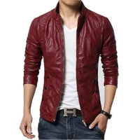 brand 2020 new mens fashion leather jacket mens collar slim biker jacket high quality mens coat solid color jacket size 5xl m