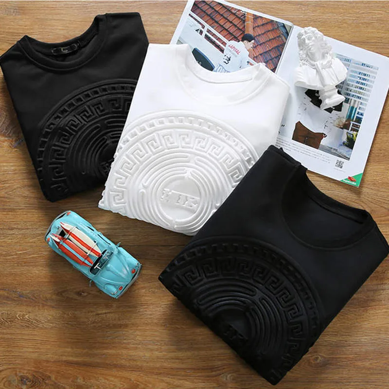 Men Sweatshirts 2022 New Spring And Autumn Three-Dimensional Pattern Male Pullover Trendy Thin Korean Style Teenager Boys H02