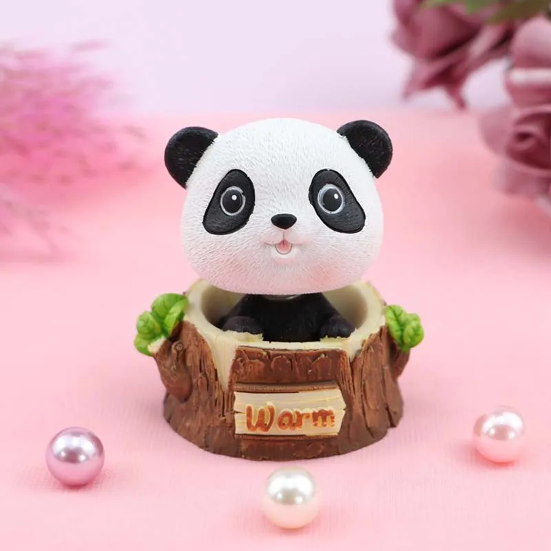 panda Игрушки с качающейся головой, украшения для автомобиля, куклы с кивком, милая мультяшная голова животного, милая машина, декор приборной панели, авто - Название цвета: panda
