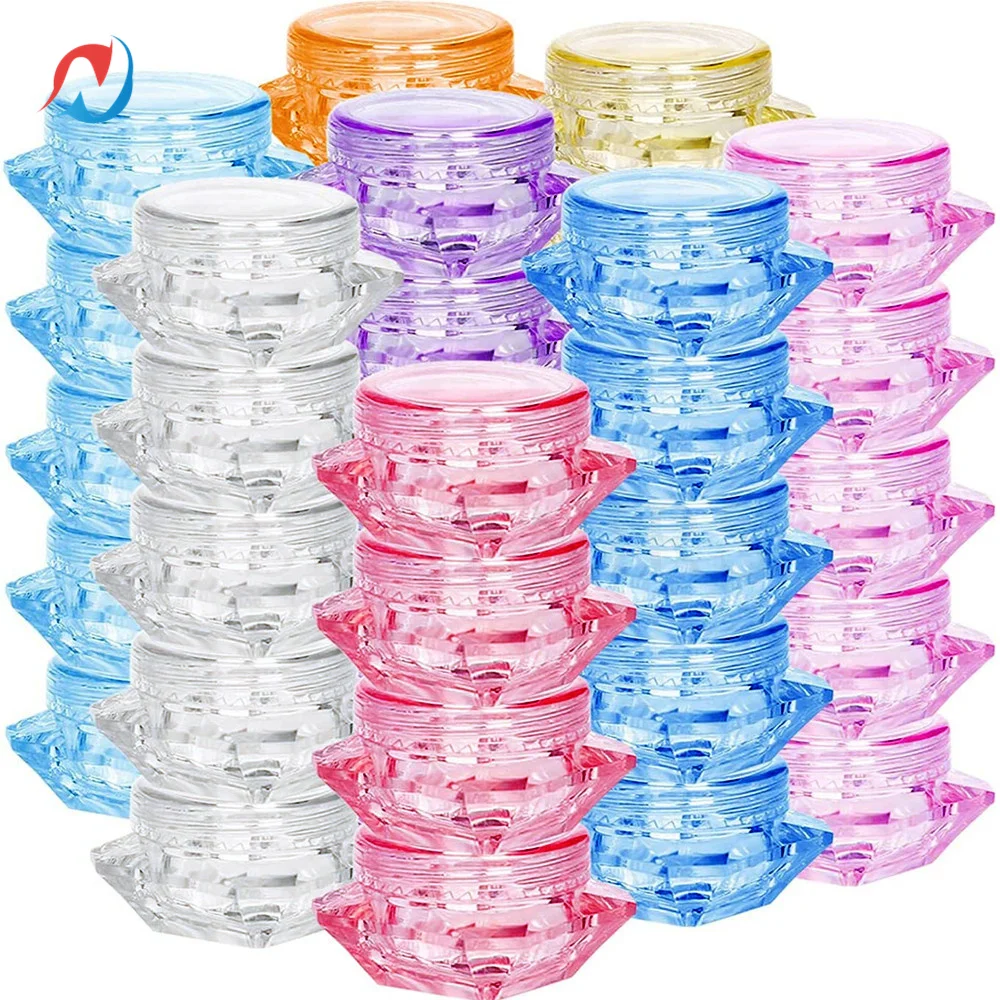 

Sheenirs 50Pcs 5g 5ml Container Makeup Cream Nail Art Lip Balm Containers Storage Refillable Bottle Travel Portable Plastic Jar
