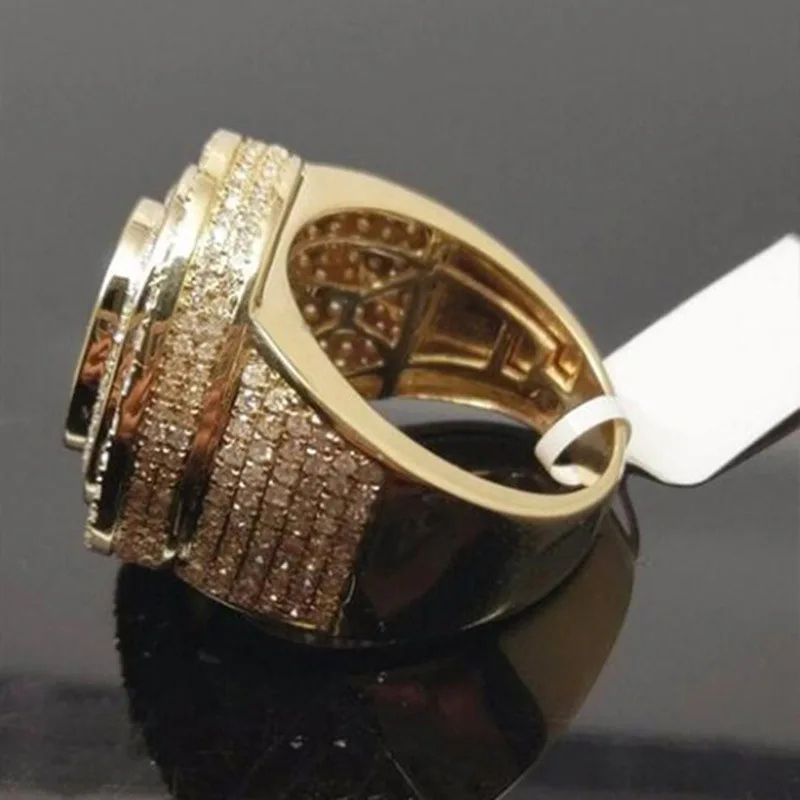 

Funmode Hip Hop Gold Color Micro CZ Pave Finger Ring For Men Jewelry Accessory Anillos Mujer Wholesale FR254