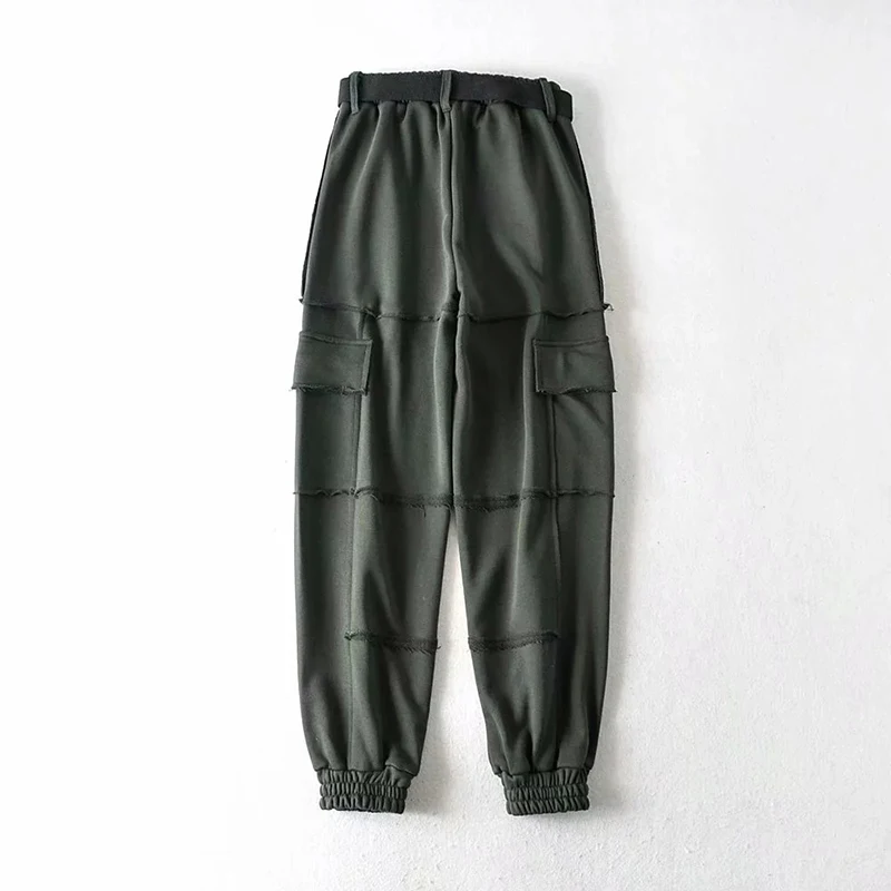 

2020 Spring Multi-color Edge Casual Cargo Pants With Female Loose Gothic Sports Trousers Women's Pants