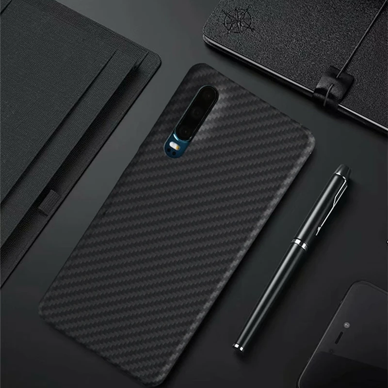 Matte Black Дизайнерский чехол из настоящего углеродного волокна для huawei P30 Pro, ультратонкая задняя крышка из арамидного волокна для mate 20 Pro - Цвет: Matte Black