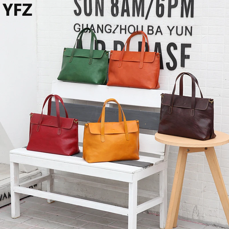 

YFZ Womens Genuine Leather Shoulder Bags, Fashion Girls Handbag /Messenger Bag with large capacity roomy umbrella