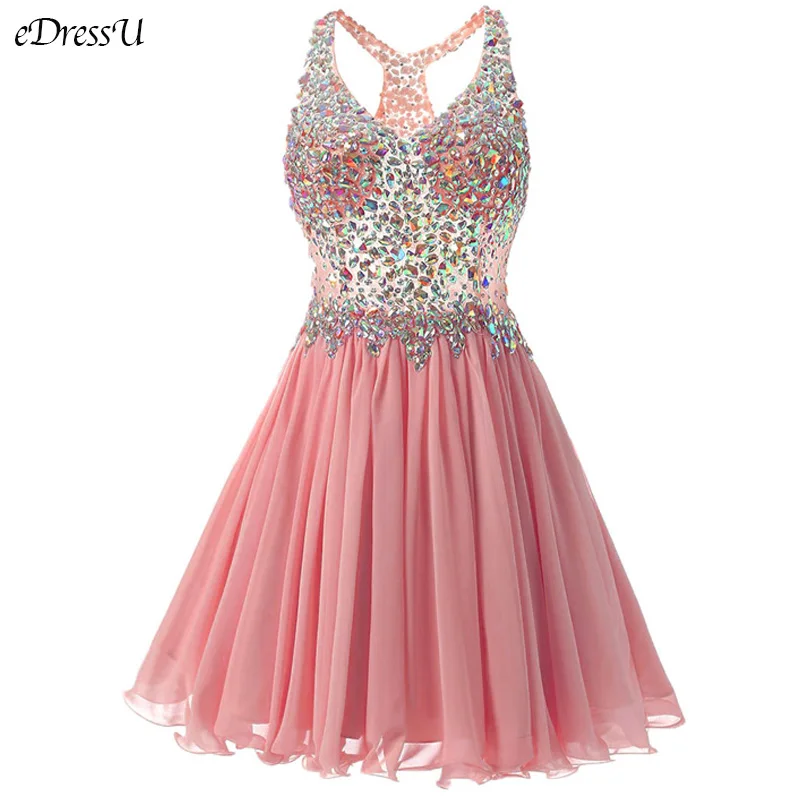 Коктейльные Вечерние платья с бисером платье для дома шифоновые короткие
