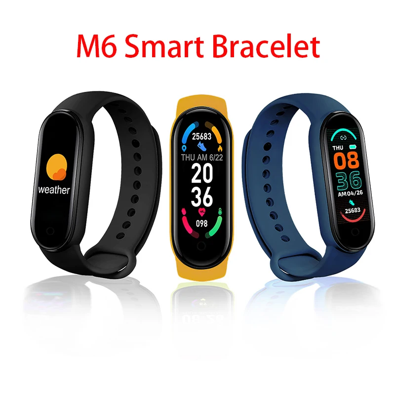 

2021 New M6 Smart Bracelet Watch Band Fitness Tracker Heart Rate Blood Pressure Monitor Sports Smart Band Wristband For Xiaomi