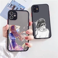 beautiful girl with long hair phone case for iphone 13 12 11 mini pro xr xs max 7 8 plus x matte transparent back cover