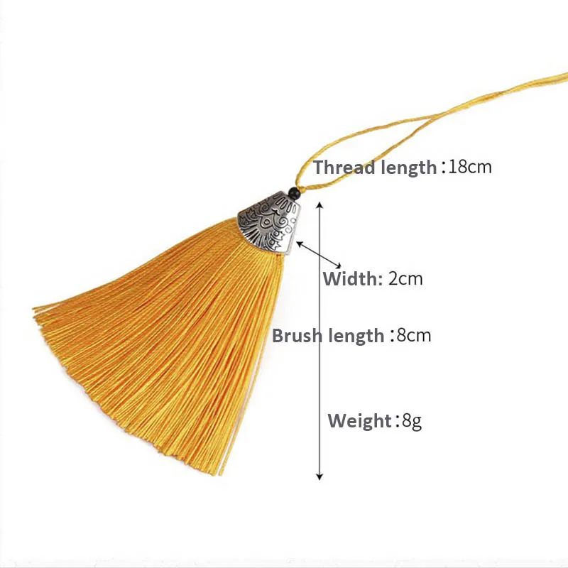 10 шт./лот 8 см Цветные Плоские шелковые кисточки с декоративной кисточкой