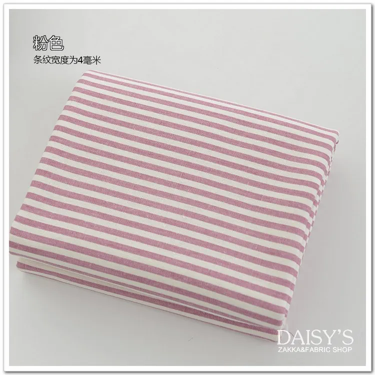 Хлопчатобумажная Льняная Ткань Домашний текстиль DIY использование полосатая