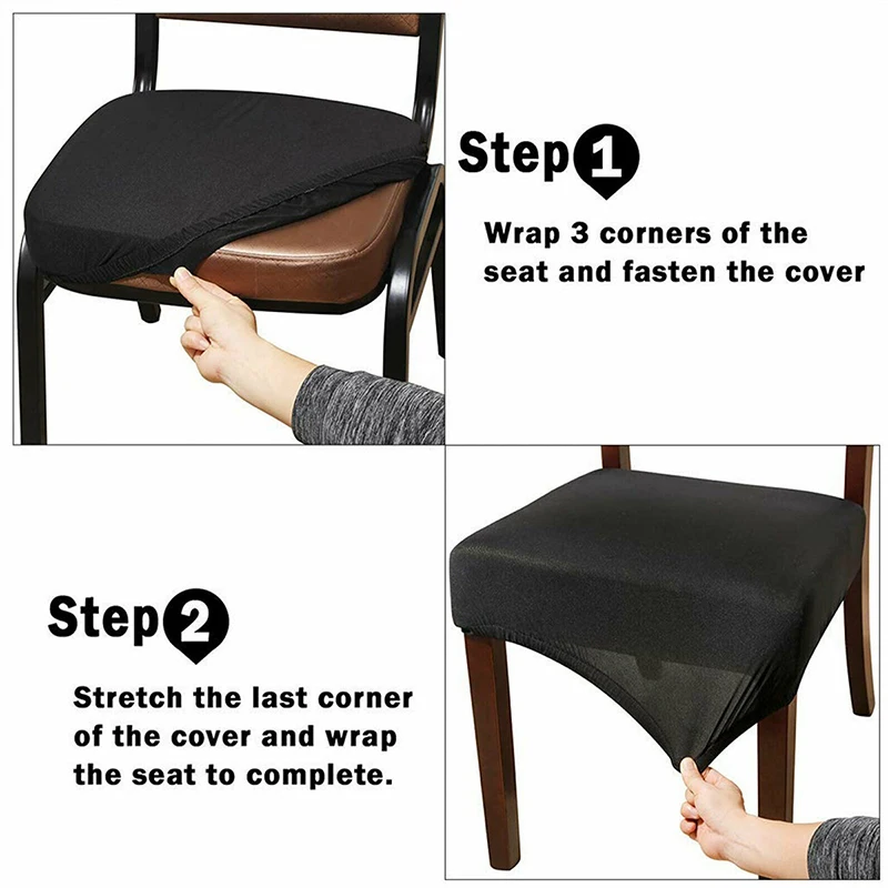 

4Pcs Stretch Elastic Dining Room Chair Seat Covers Seat Protector Universal Removable Washable Chair Seat Cushion Slipcover