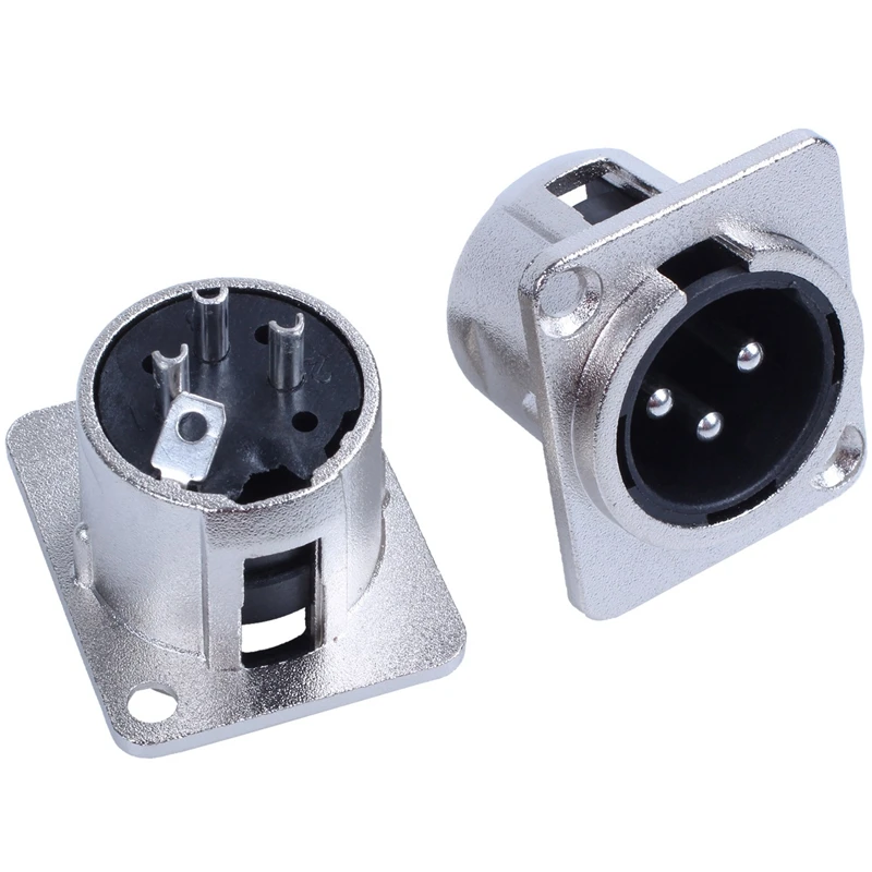 XLR Male Jack 3 Pin крепление для панели серии D размер M 4 упаковки|Соединители| |