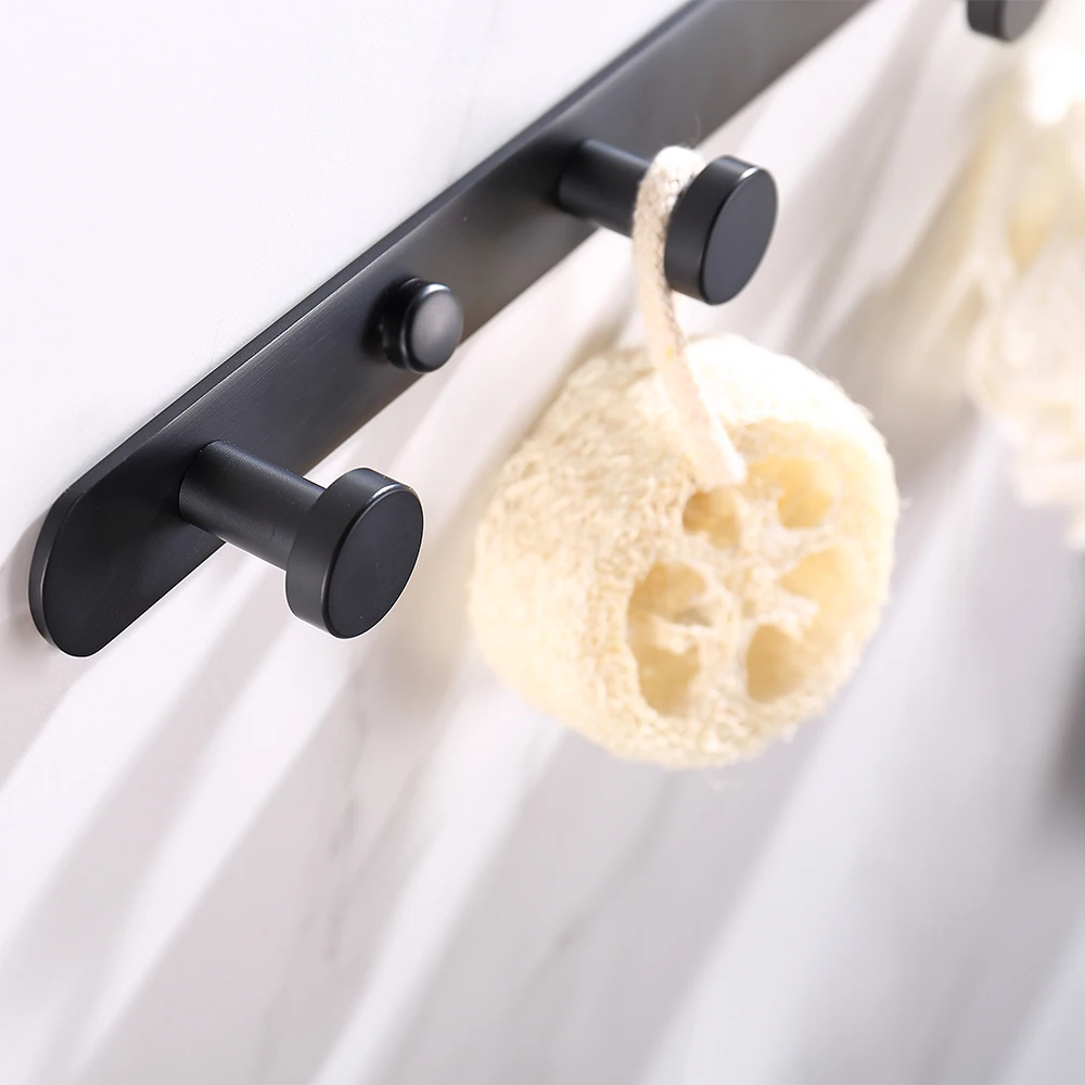 taicute t matte black bathroom robe hooks heavy duty towel hanger wall mount clothes coat holder rack accessories for bathroom free global shipping