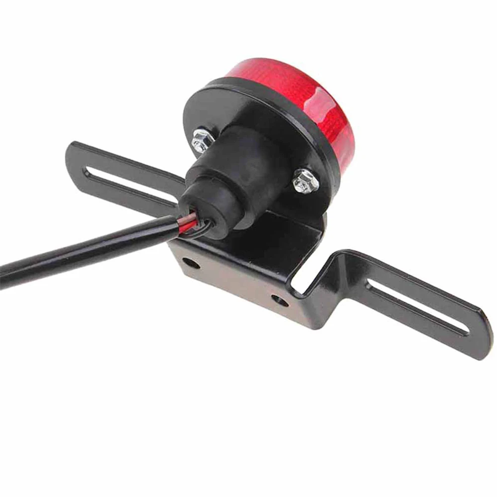 Round Waterproof Shockproof Durable Brake License Plate Red Motorcycle Taillight Mount Holder Super Bright Spare Parts Rear |