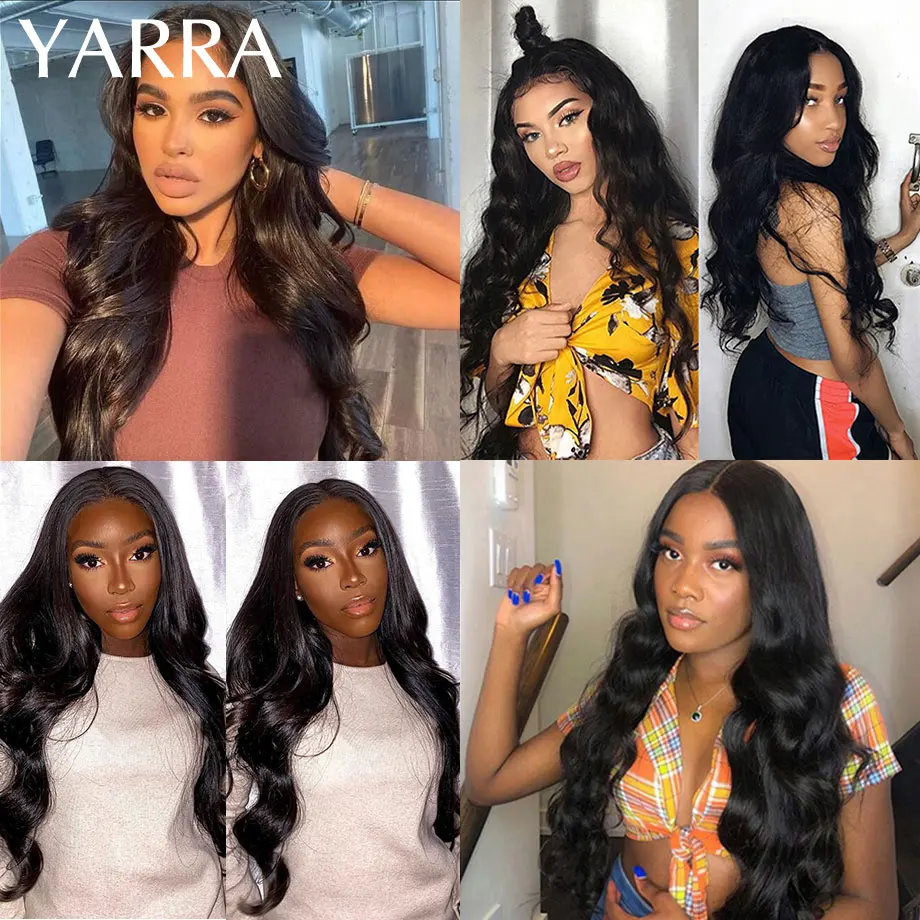 

Body Wave Bundles with Frontal 13x4 Lace Pre Plucked Peruvian Hair Weave Human Hair Bundles with Lace Frontal Natural Remy Yarra