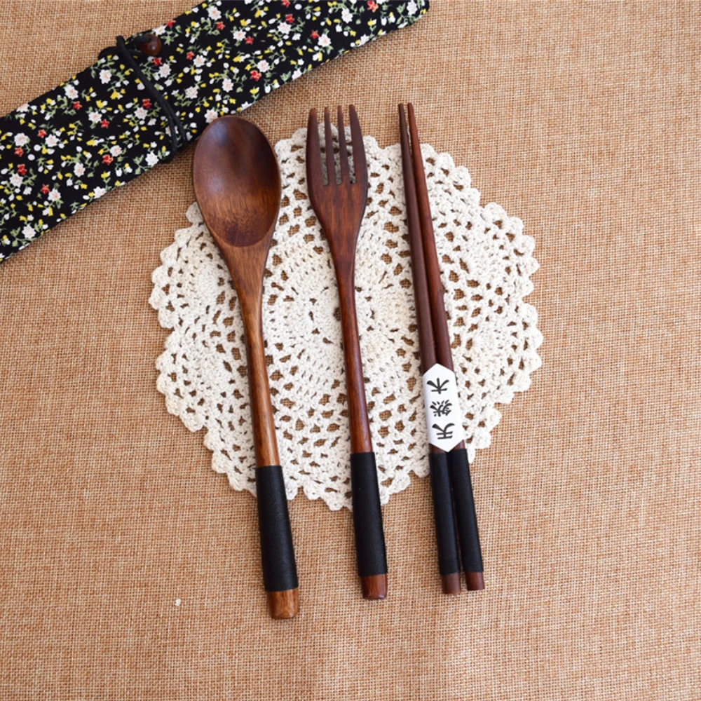 3 шт. деревянная посуда в японском стиле набор портативная проволочная