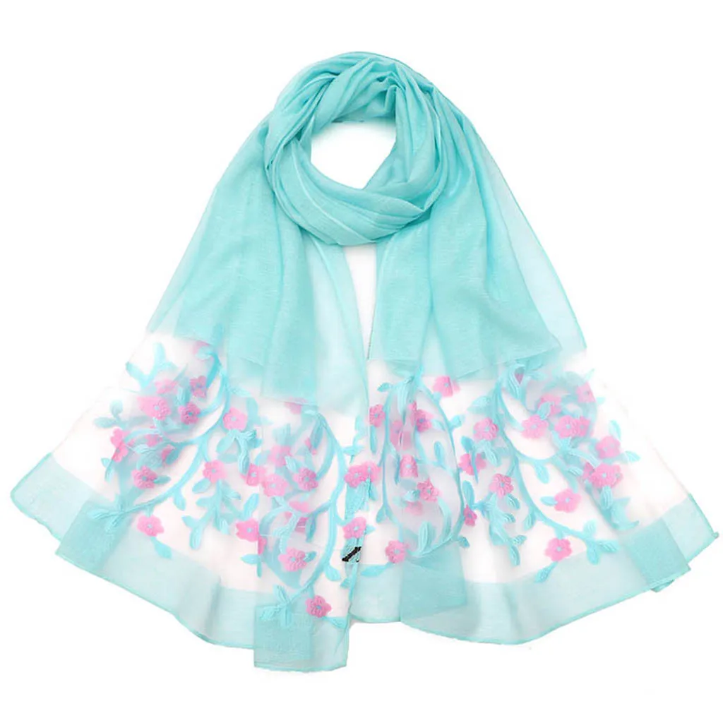 Ladies Scarves Women Flowers Printed Colorful Long Wrap Shawl Chiffon Scarf Female Hijab Autumn And Winter 19Nov05 |