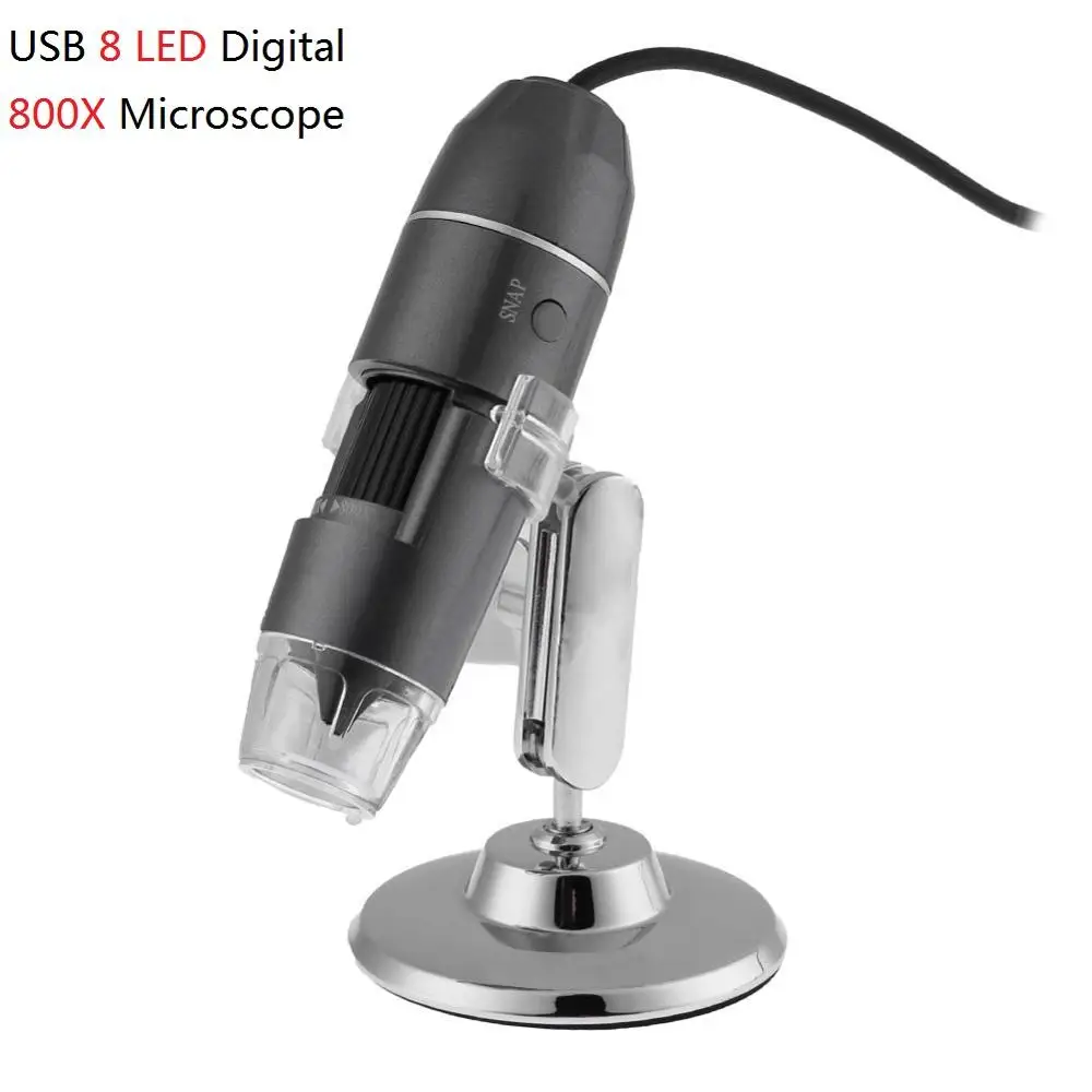 800X Профессиональный USB цифровой микроскоп 1000X800X8 светодиодный 2MP электронный микроскоп Эндоскоп увеличительная камера лупа+ подъемная подставка инструменты - Цвет: 800X