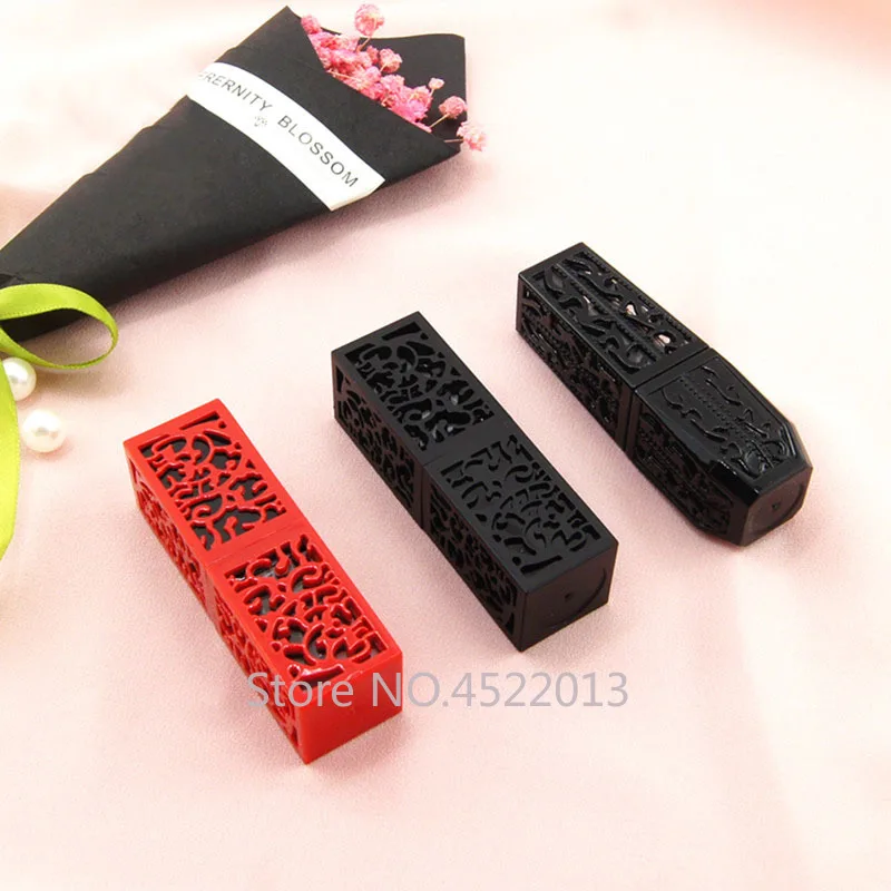 

12.1mm 10/30/50pcs Red Black Hollow Empty Lipstick Tube Lip Balm Container Lipstick Shell Packaging Cosmetics Refillable Diy