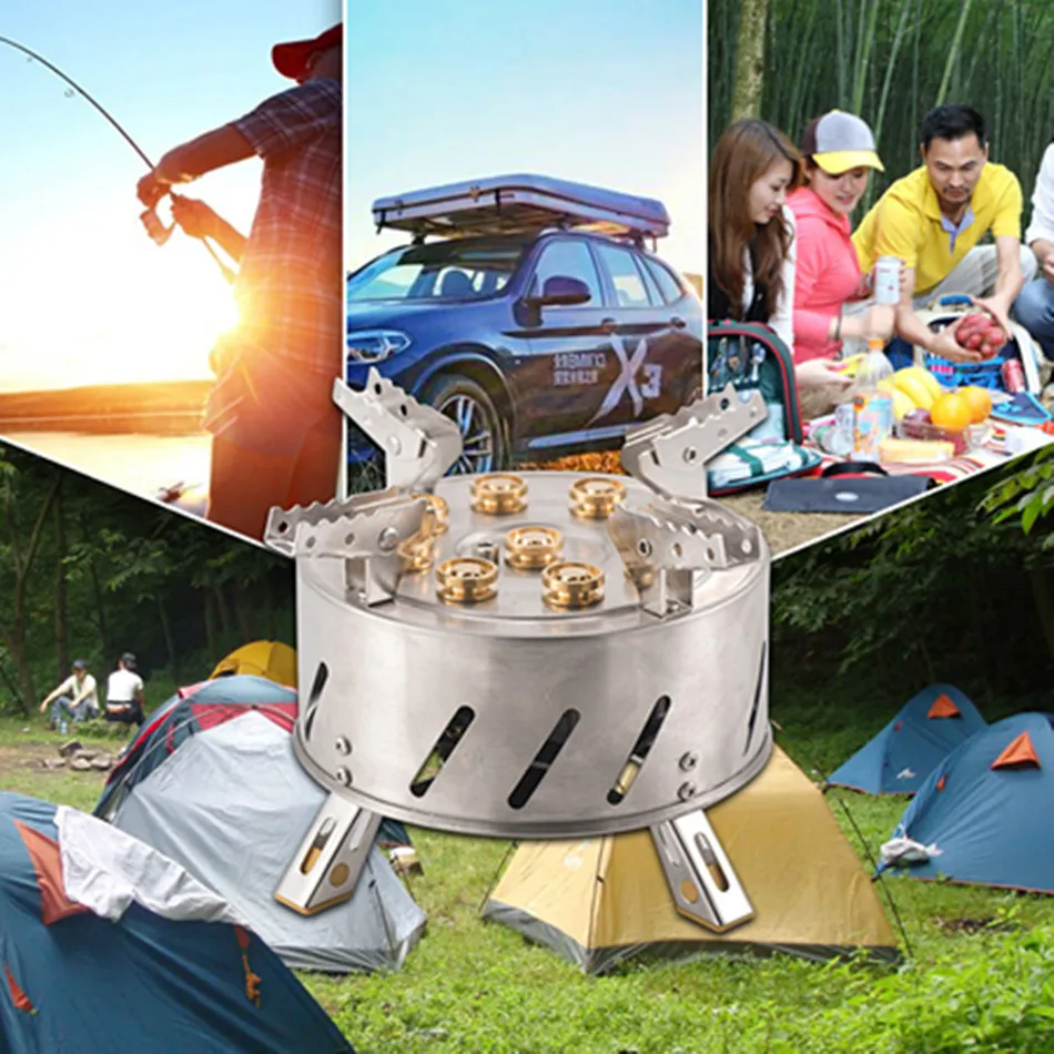 Nine-head Кемпинг пожарная плита яростно самоуправляемая экскурсия высокомощный
